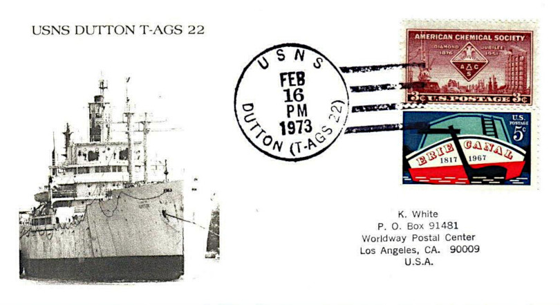 Naval Ship Cancel USS Hazelwood 1952 on 1 Cent Postal Card